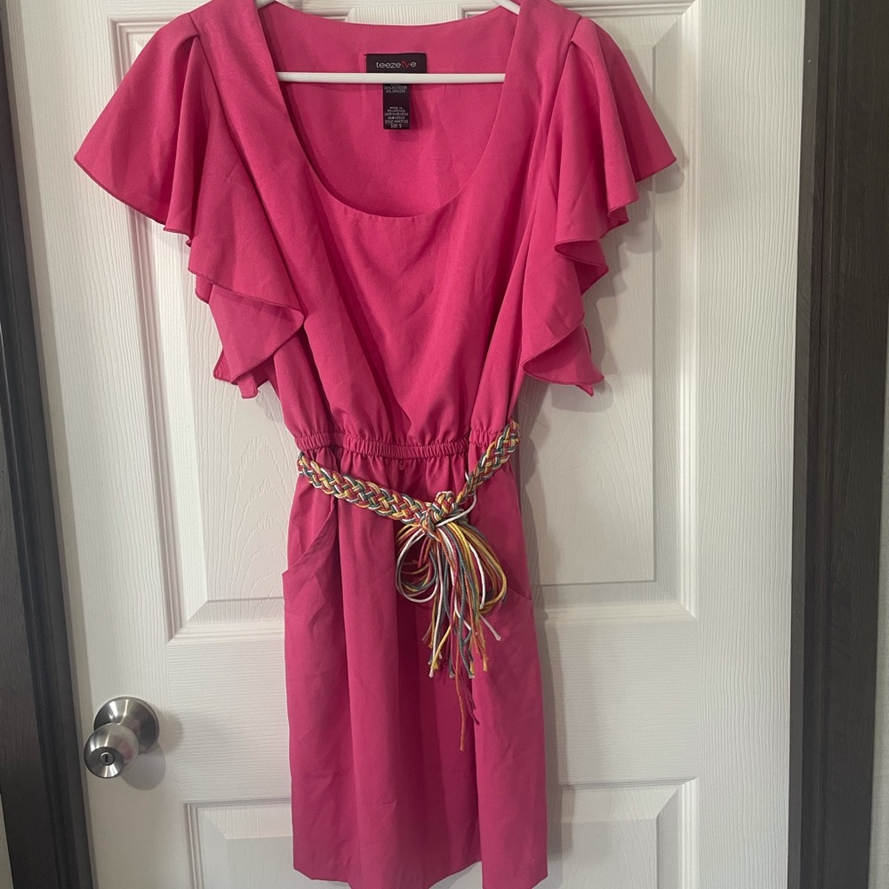 Pink Belted Dress